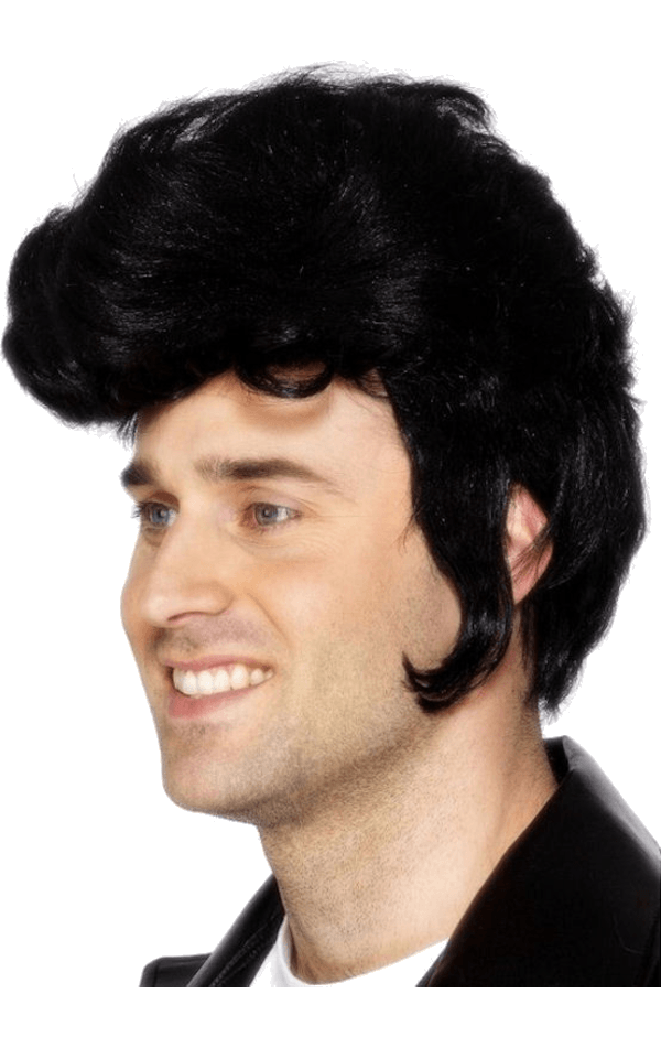 Black Teddy Boy Wig Joke.co.uk