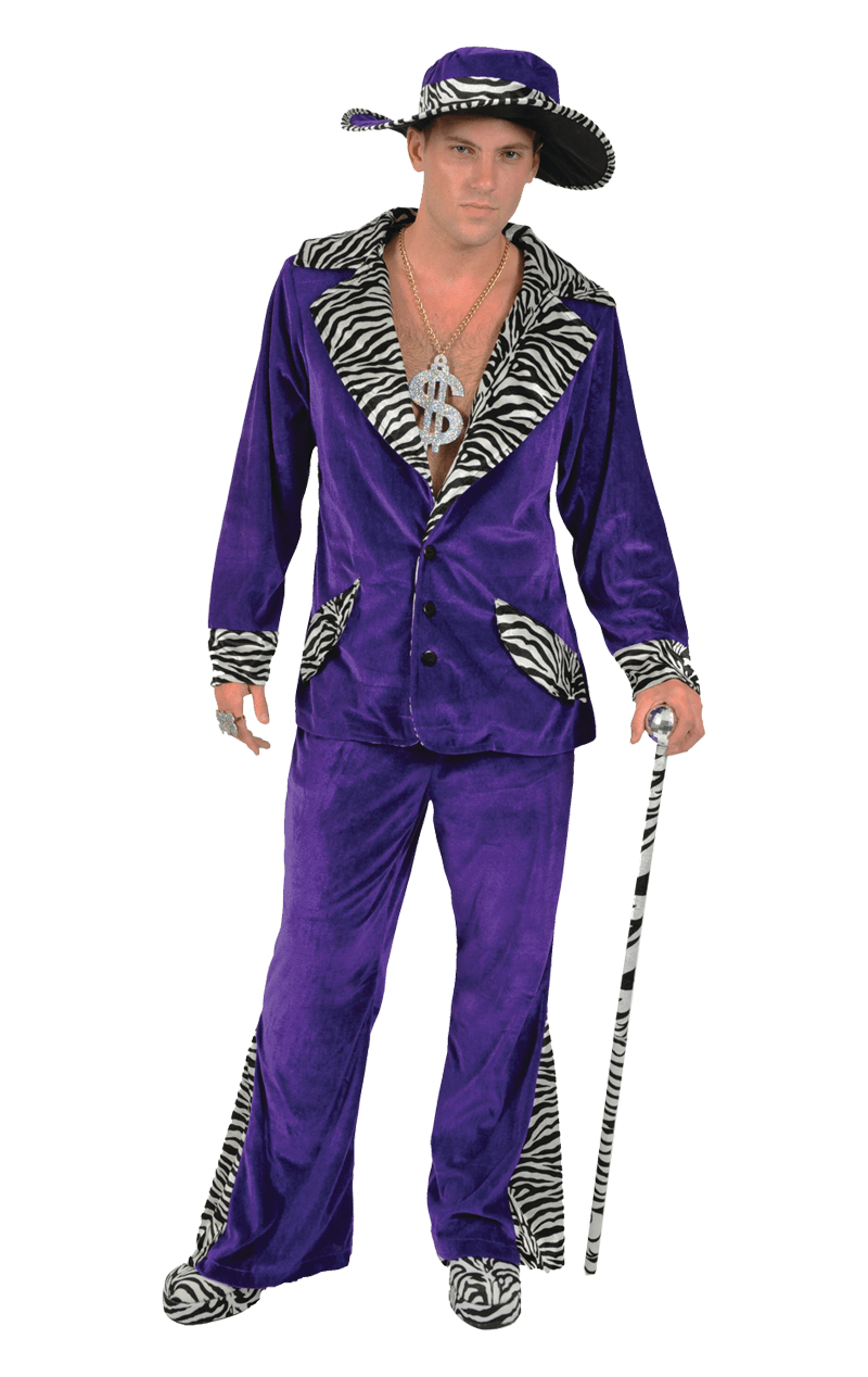 Adult Purple Pimp Costume - Joke.co.uk