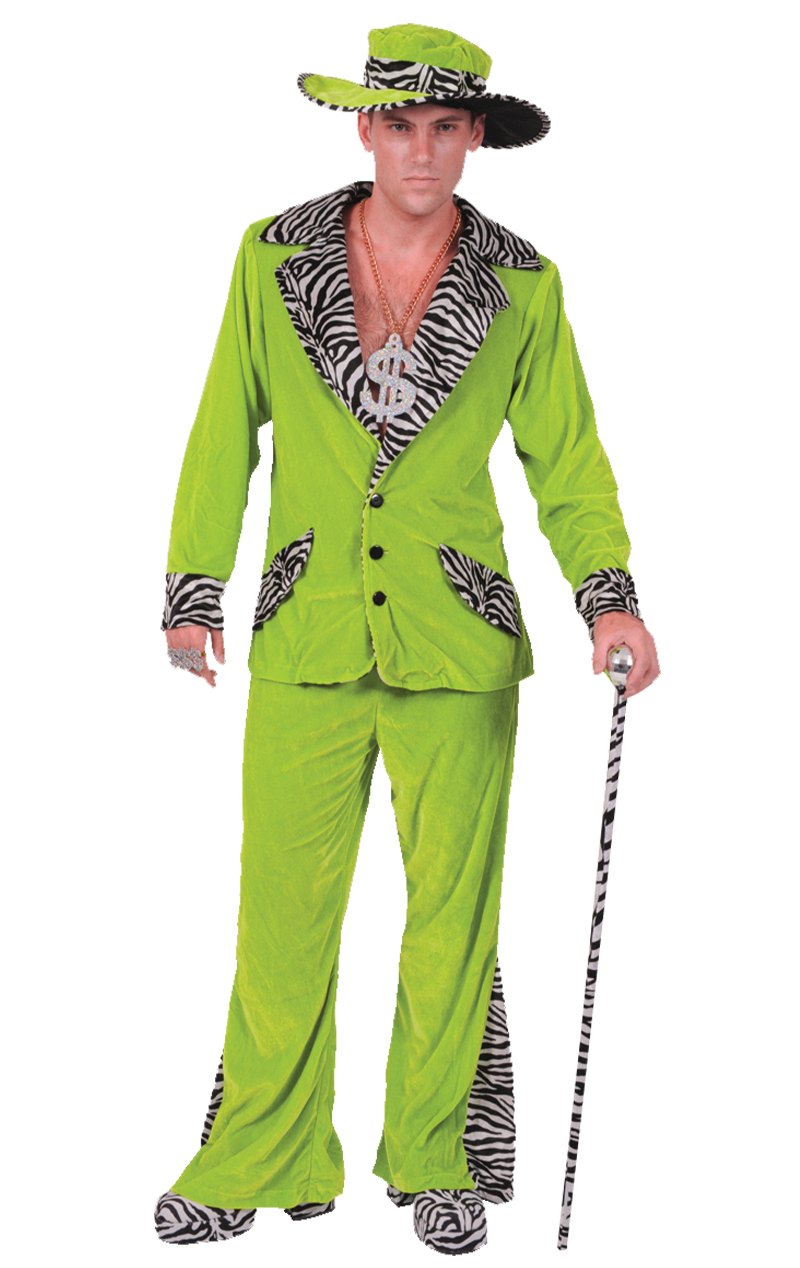 Adult Green Pimp Costume - Joke.co.uk