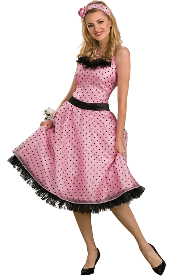 Polka Dot Prom 50s Costume | Joke.co.uk