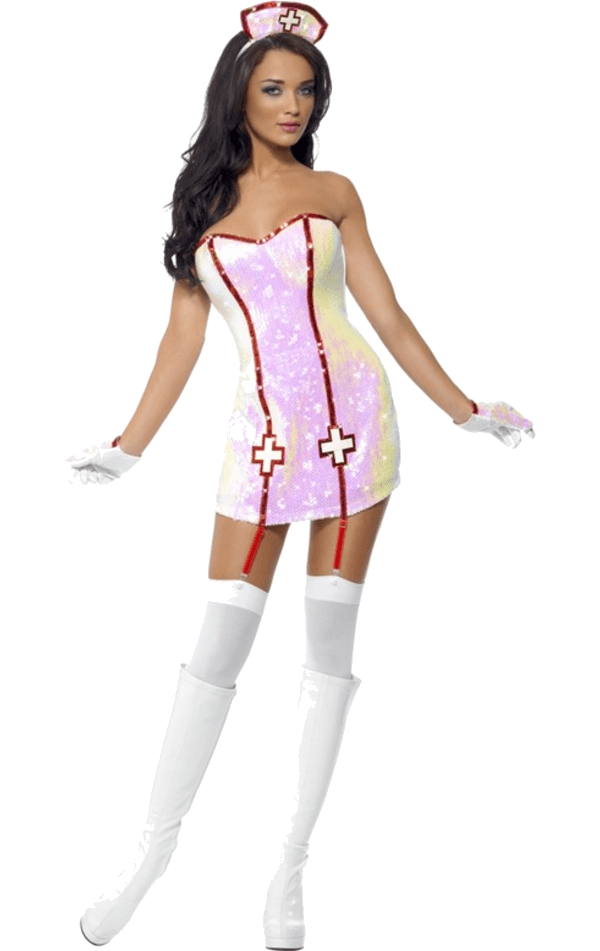 Adult Fever Nurse Dazzle Costume Uk