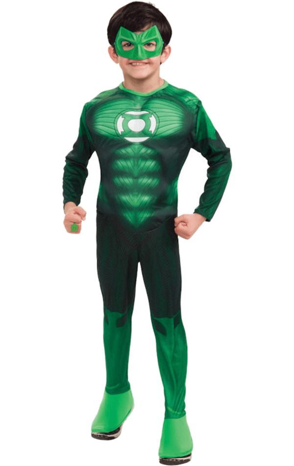 Child Muscle Chest Green Lantern Super Hero Costume | Joke.co.uk