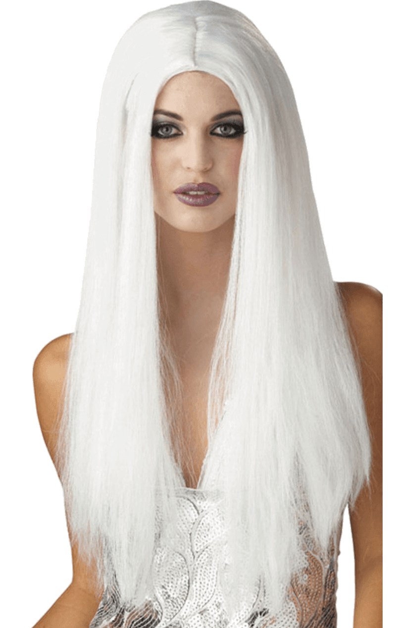 Womens Long White Halloween Wig Uk