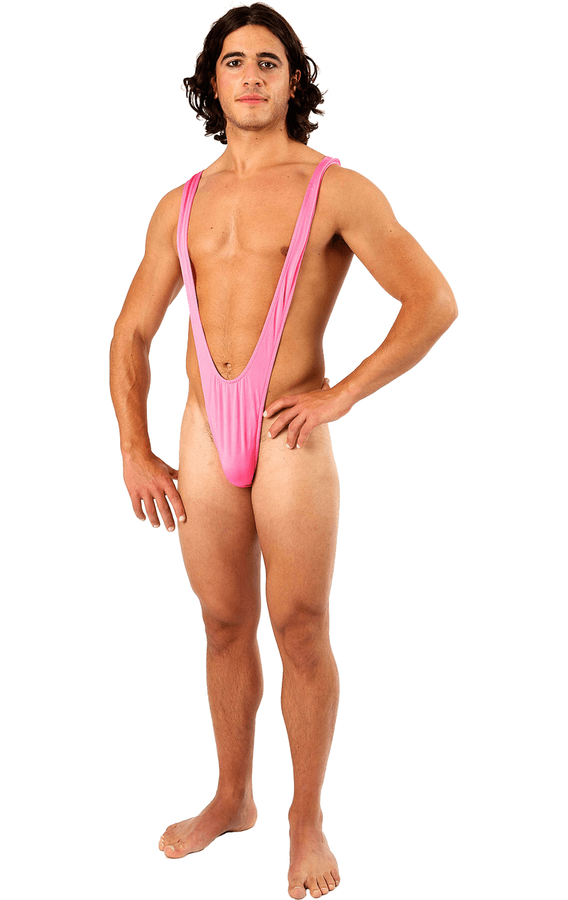 Borat Mankini Thong Swimsuit (Luminous Pink) Joke.co.uk