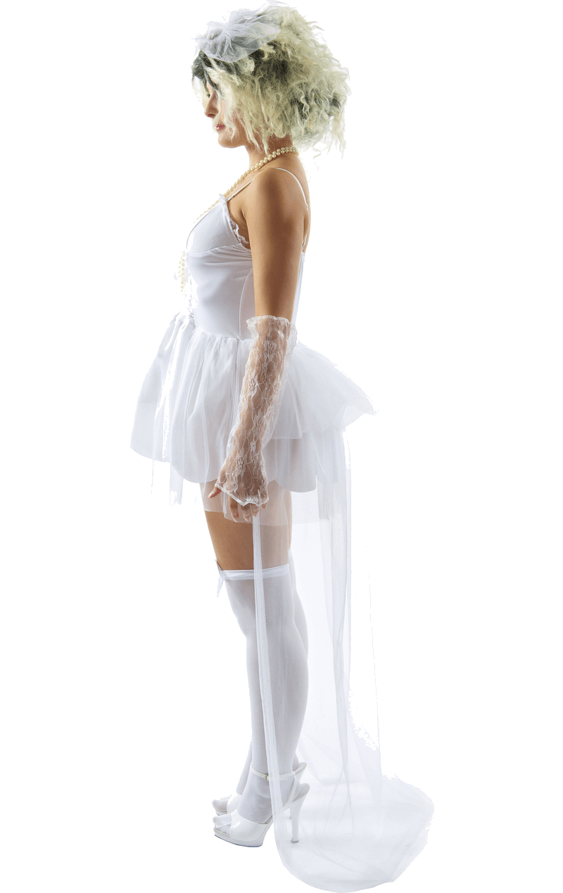 Womens 80s Virgin Bride Madonna Costume | Joke.co.uk