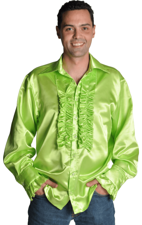 Men's Light Green Frill Shirt (Deluxe) | Joke.co.uk
