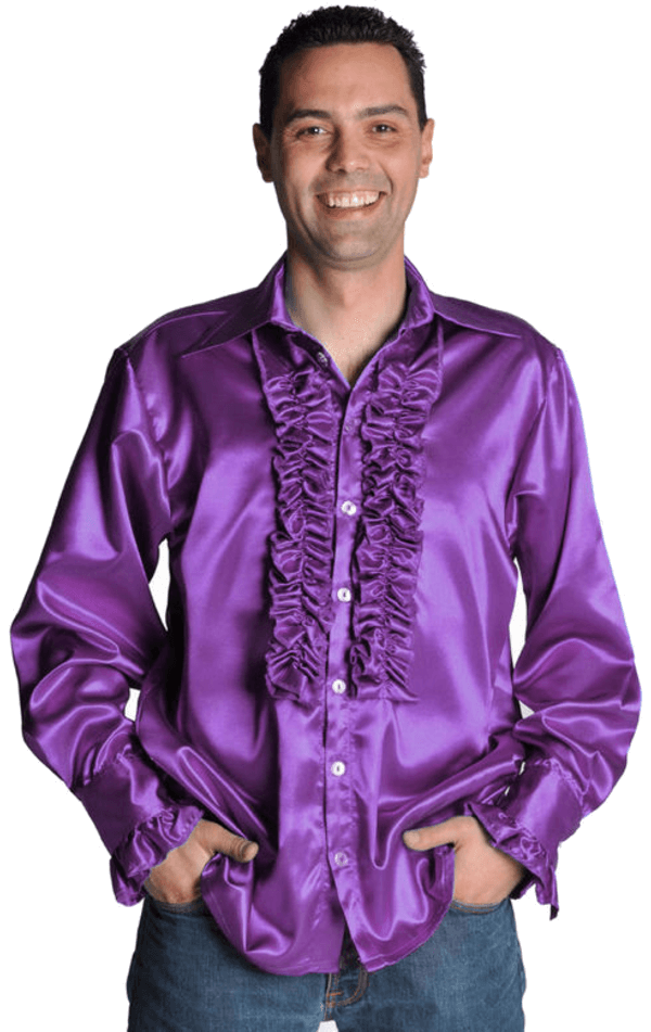 Men's Purple Frill Shirt (Deluxe) | Joke.co.uk