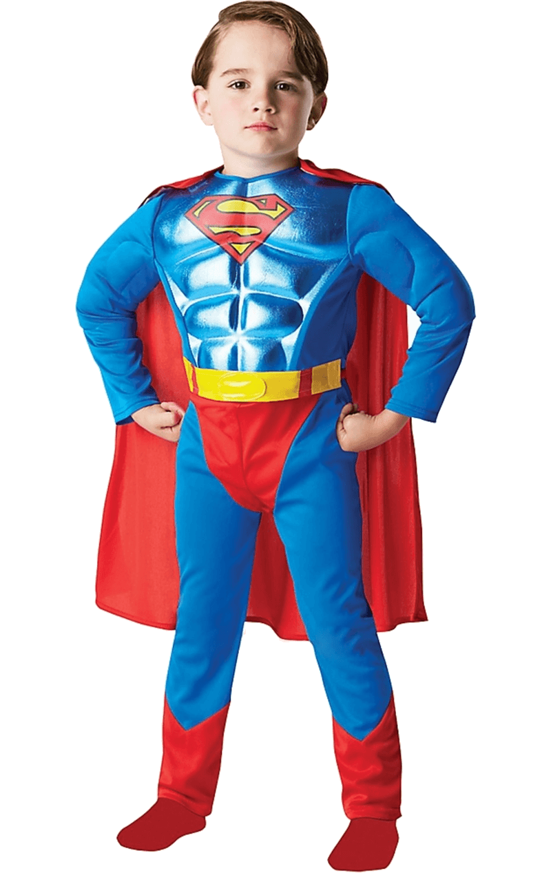Child Metallic Chest Superman Costume | Joke.co.uk