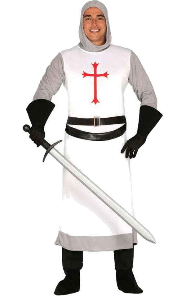 Adult White Crusader Costume | Joke.co.uk