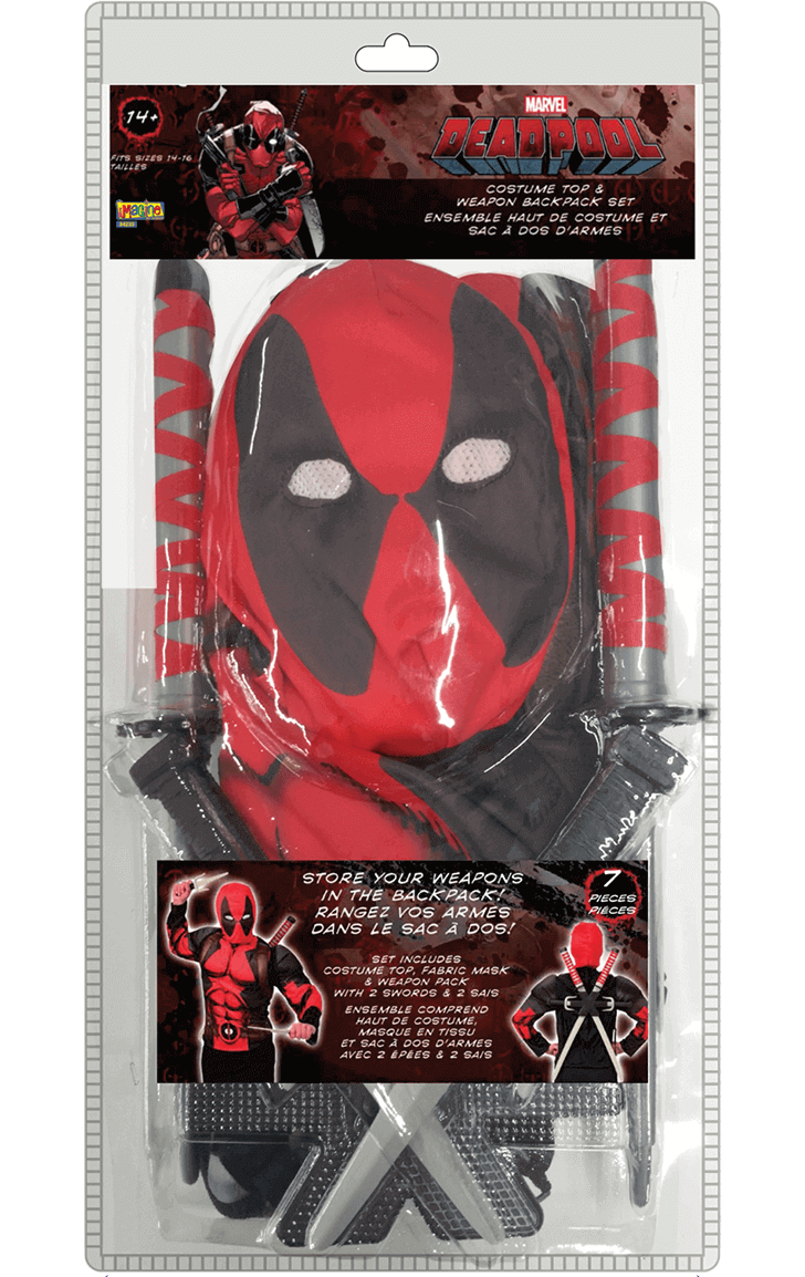 Deadpool Costume and Weapon Kit Joke.co.uk