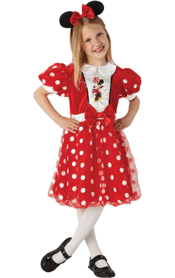 Child Red Glitz Minnie Mouse Costume | Joke.co.uk