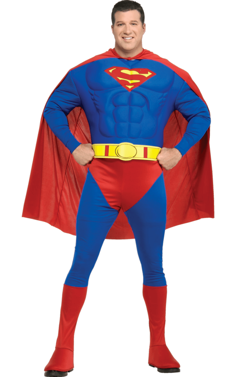 Muscle Chest Superman Super Hero Costume (Plus Size) | Joke.co.uk