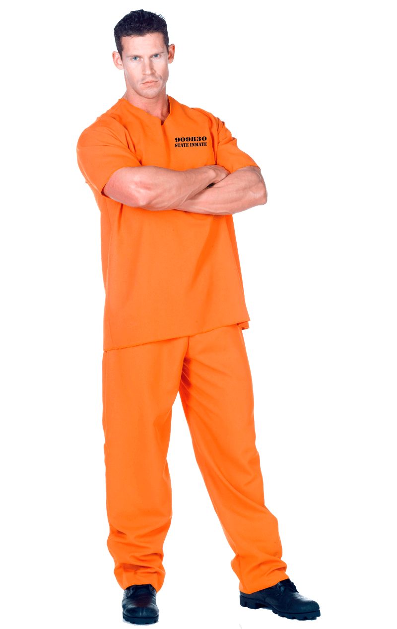 Orange State Inmate Costume | Joke.co.uk