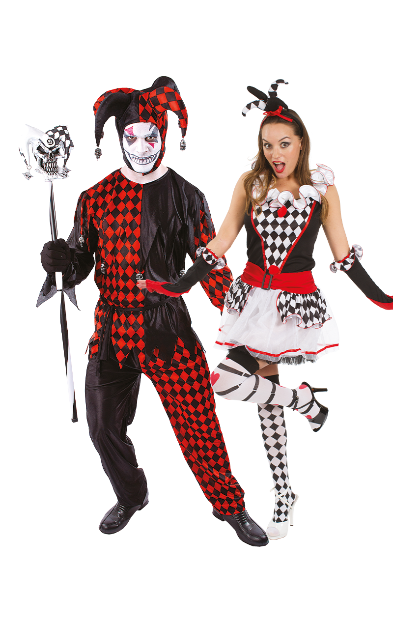 Evil Jesters Couples Halloween Costume | Joke.co.uk