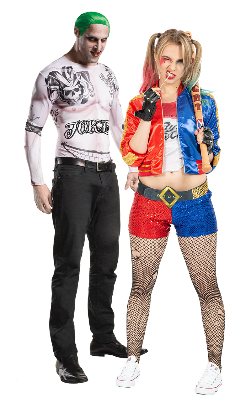 Harley Quinn And Joker Halloween Costumes - Joker and Harley Couples Costume | Joke.co.uk