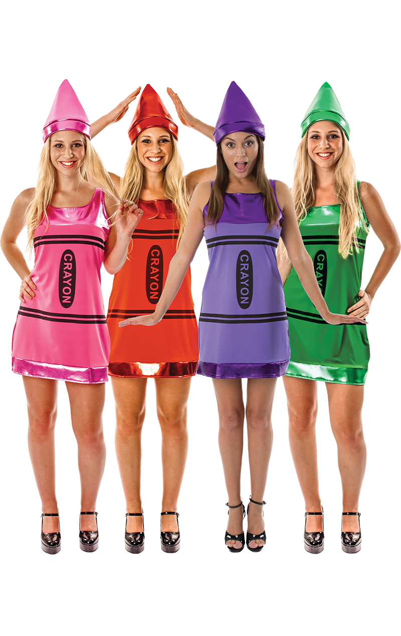 Crayon Girls Group Costume | Joke.co.uk