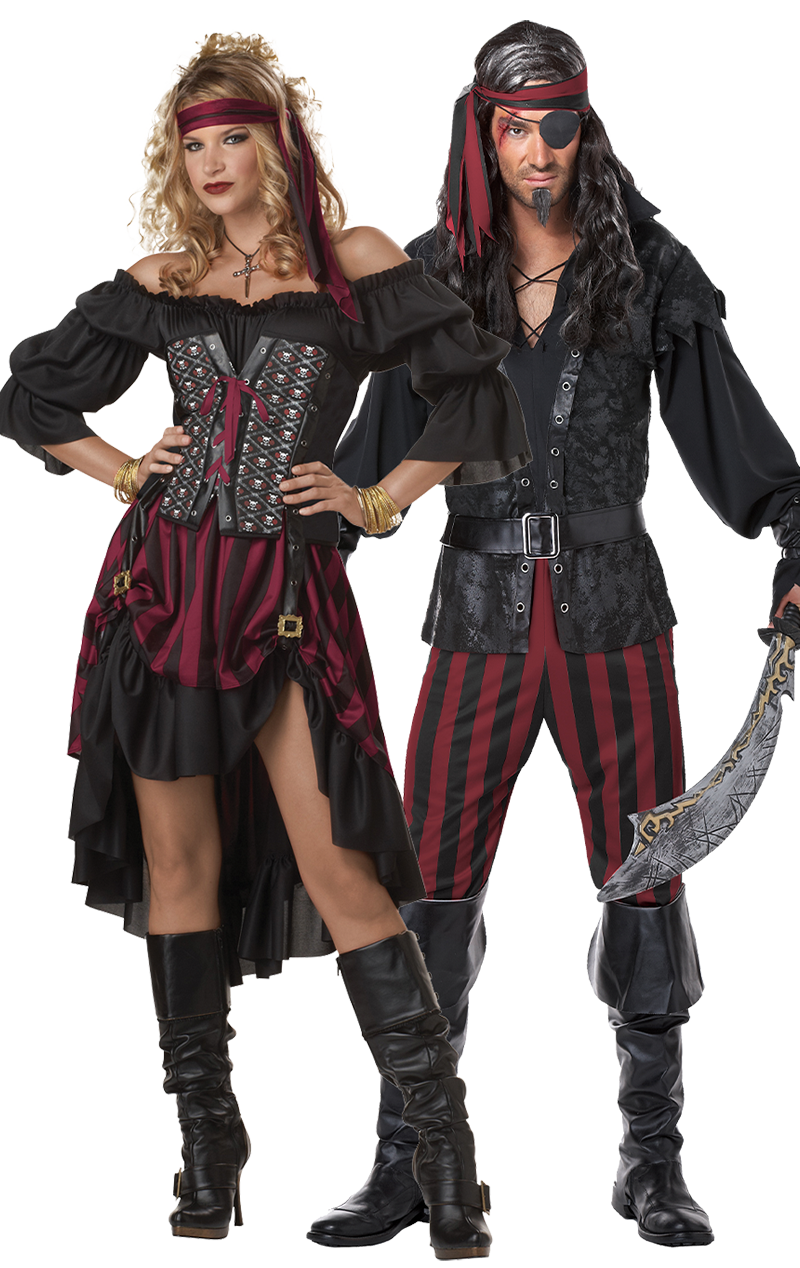 Dark Pirates Couples Costume Uk 7766