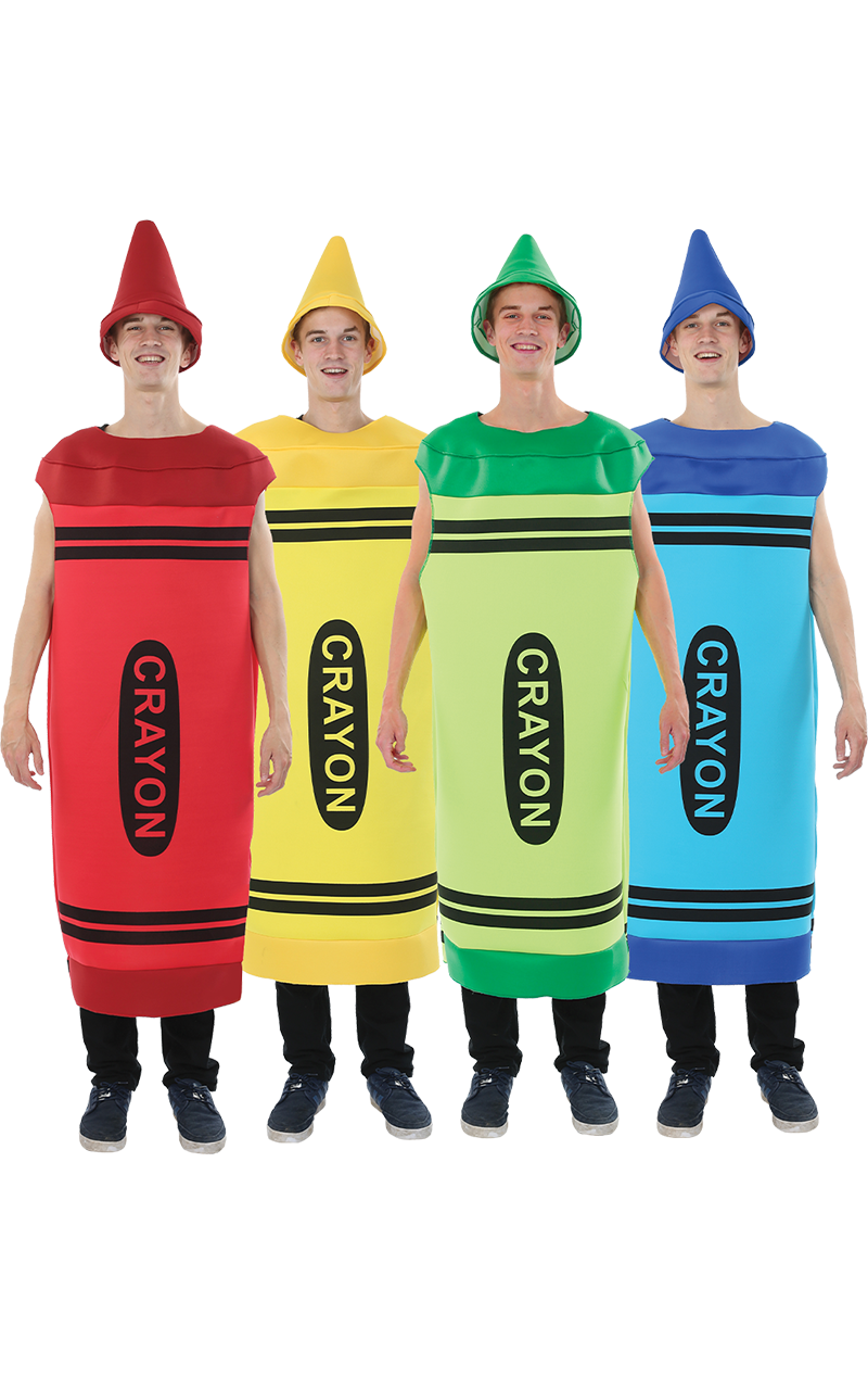 Mens Crayons Group Costume Joke.co.uk