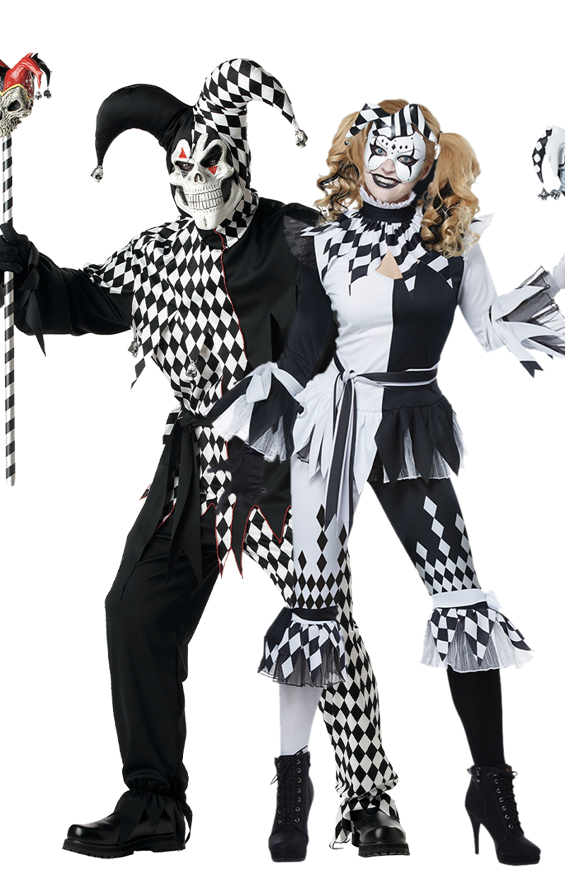 Crazed Jester Couples Halloween Costume | Joke.co.uk