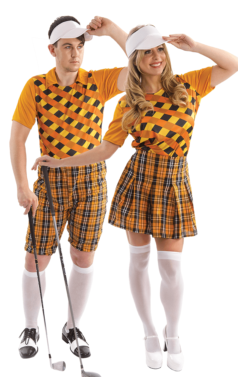 Orange Pub Golfers Couples Costume Joke.co.uk