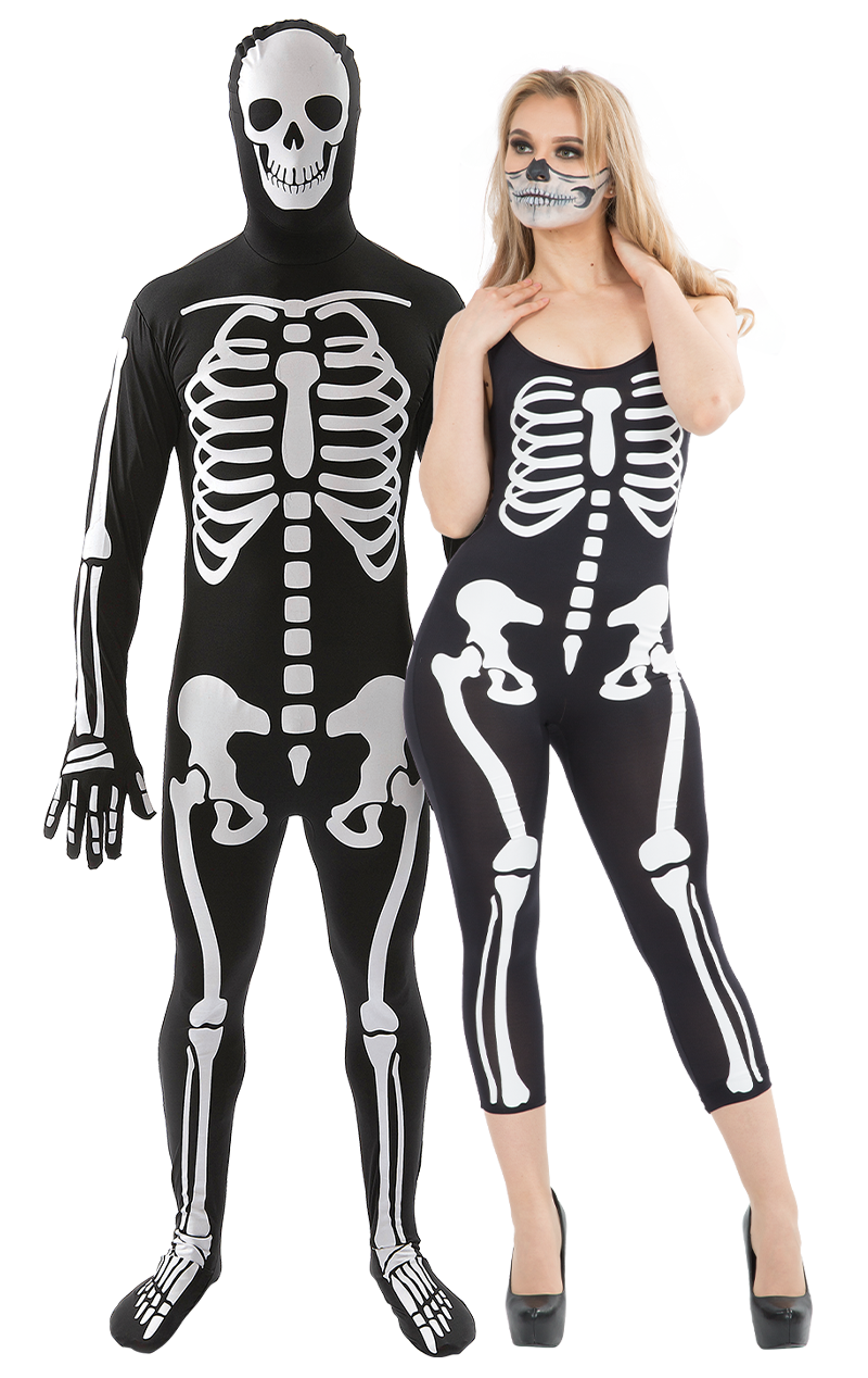 Skull Skeleton Couples Halloween Costume | Joke.co.uk